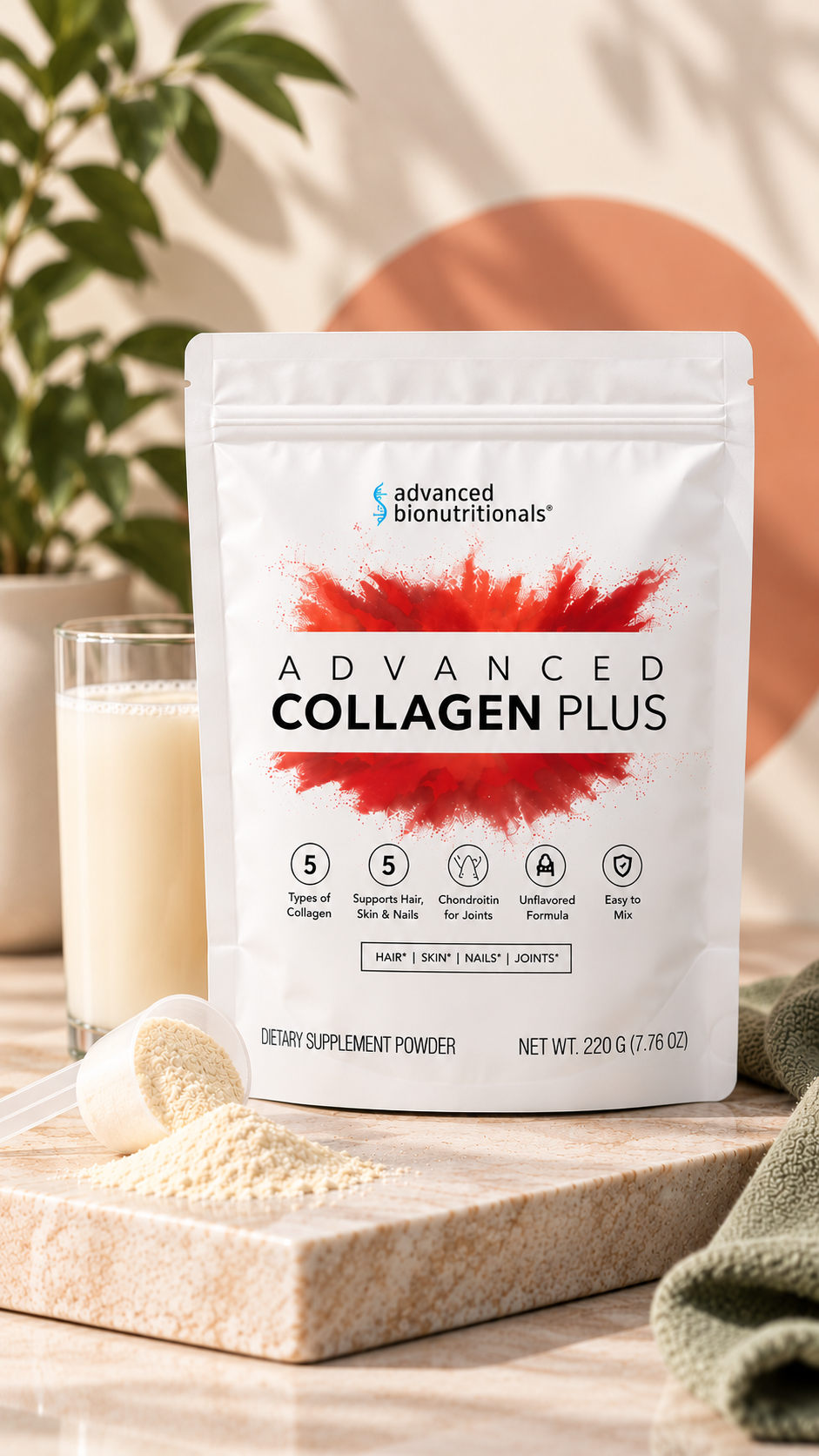 Advanced Collagen PLUS flavorless collagen powder